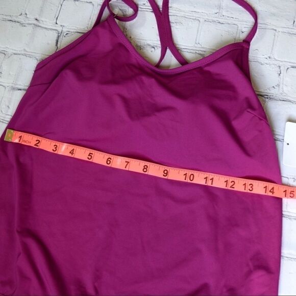 ATHLETA Cross Back Swim Tank, Magenta Pink, Size 32B/C NWT $74 - Picture 12 of 14